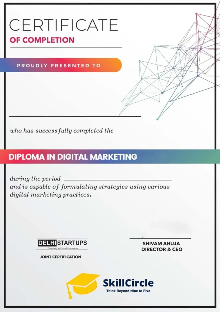 digital marketing course certificate