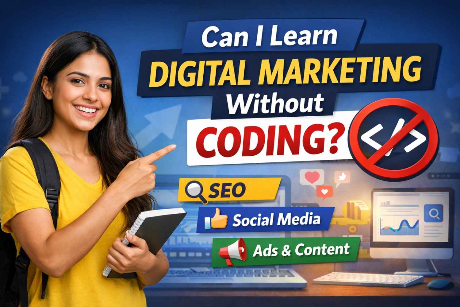 Read more about the article Can I Learn Digital Marketing Without Coding? (Beginner Guide – 2026)